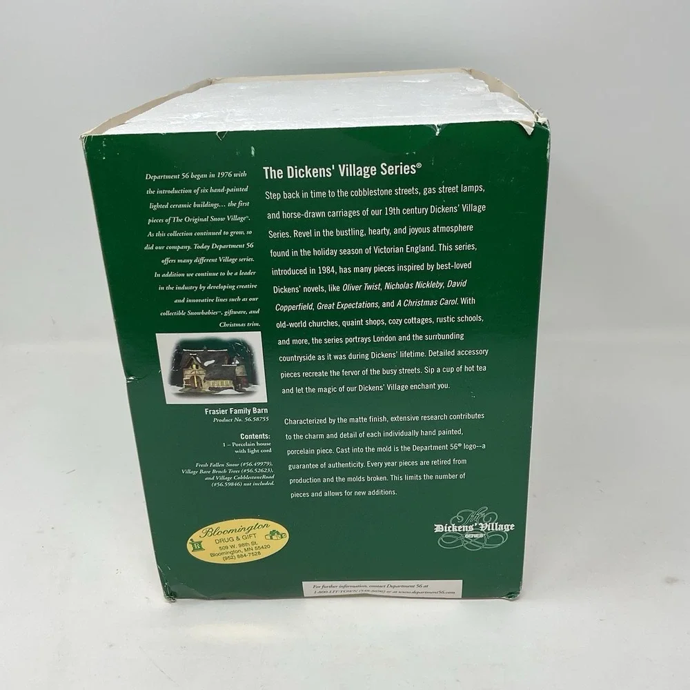 Dept 56 Dickens Village Series Frasier Family Barn Christmas 56.58755